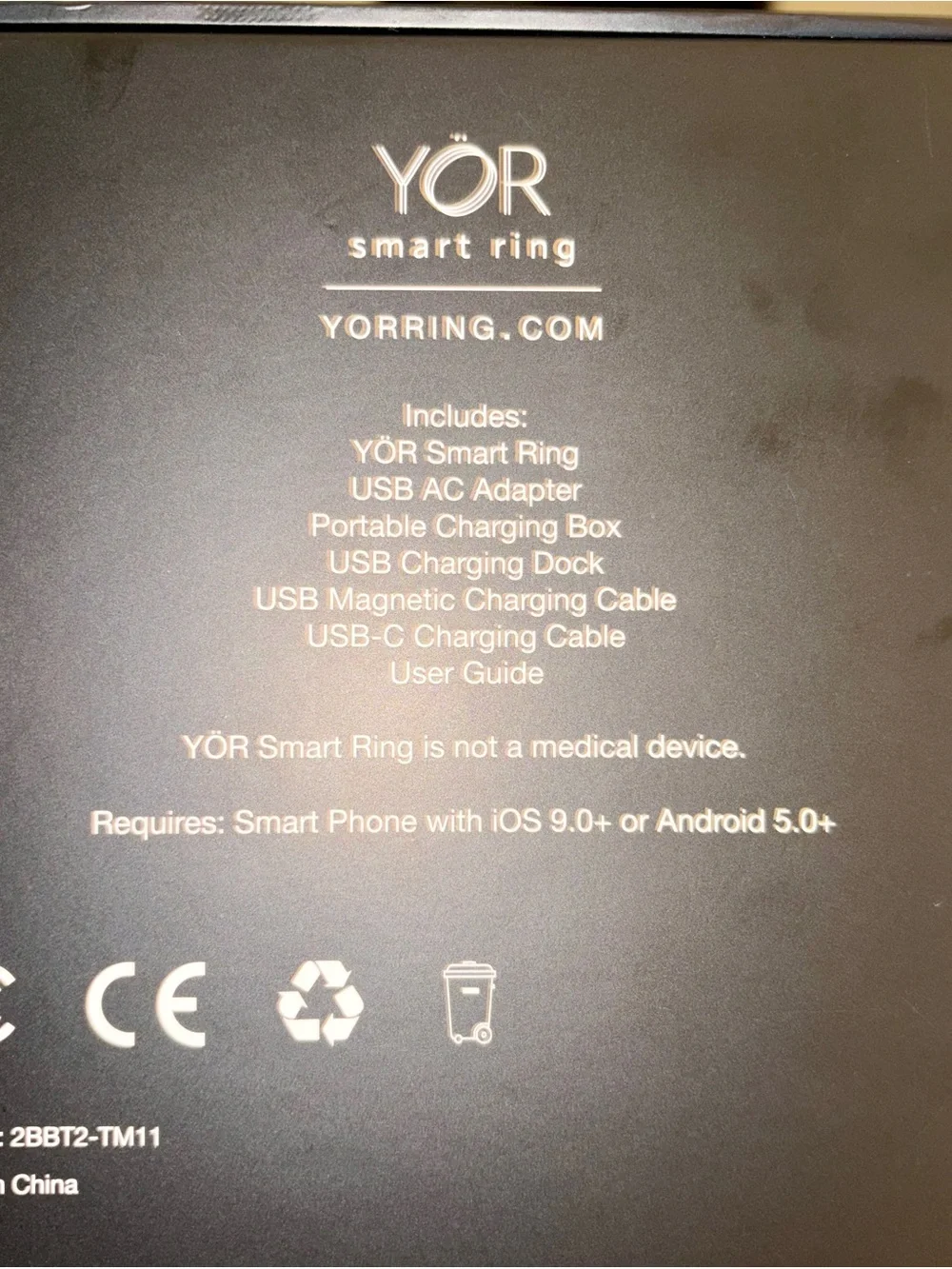 Letsfit YÖR Smart Ring with Charging Case Gold Size 8 NWOT